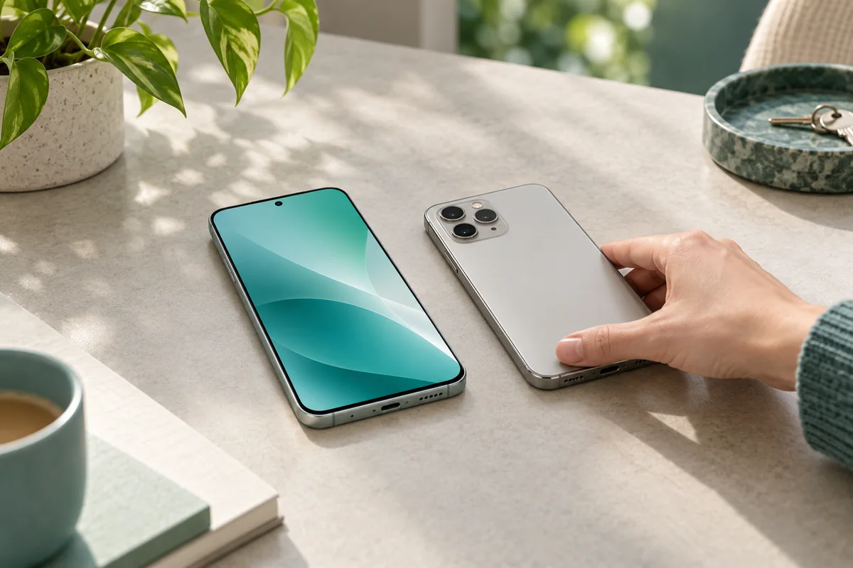 Due smartphone affiancati: immagine illustrativa del servizio di valutazione e permuta